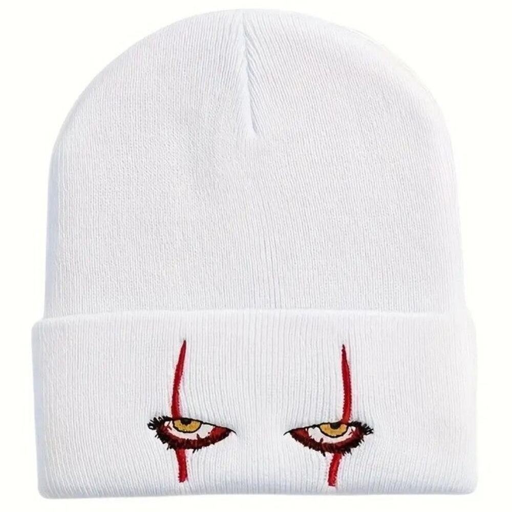 Pennywise "IT" Beanie Hat Stephen Halloween Birthday Christmas Gift White NEW!!